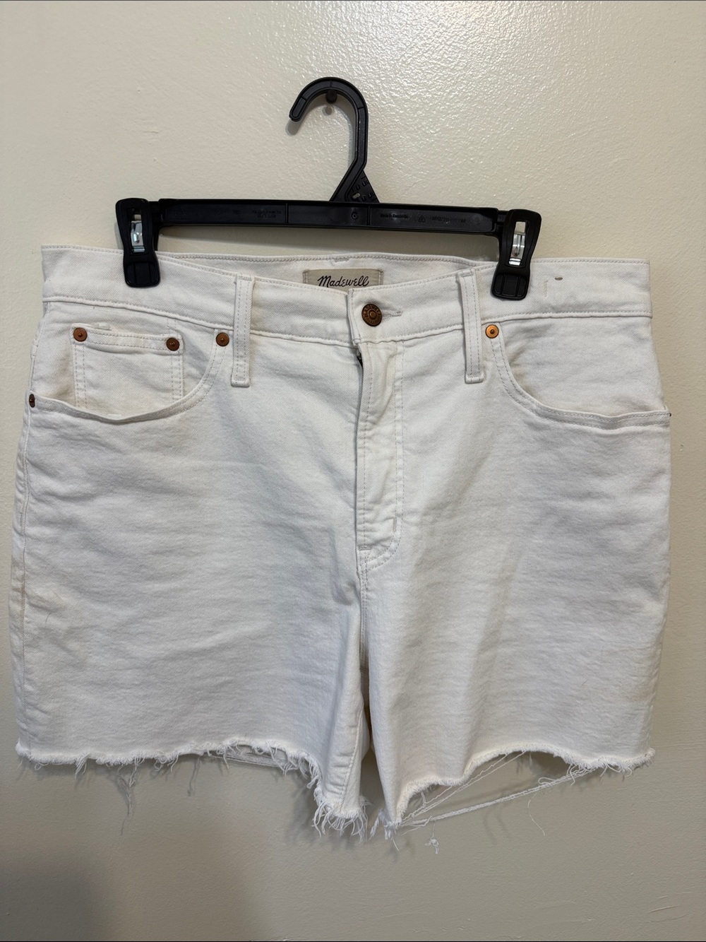 Madewell Off-White Denim Cutoff Shorts